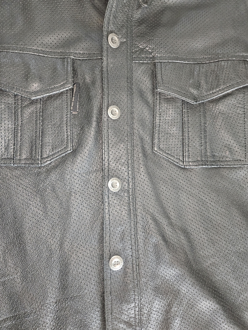 Speed & Strength Killswitch Perforated Leather Moto Shirt Jacket Black Men Xl - Picture 9 of 9